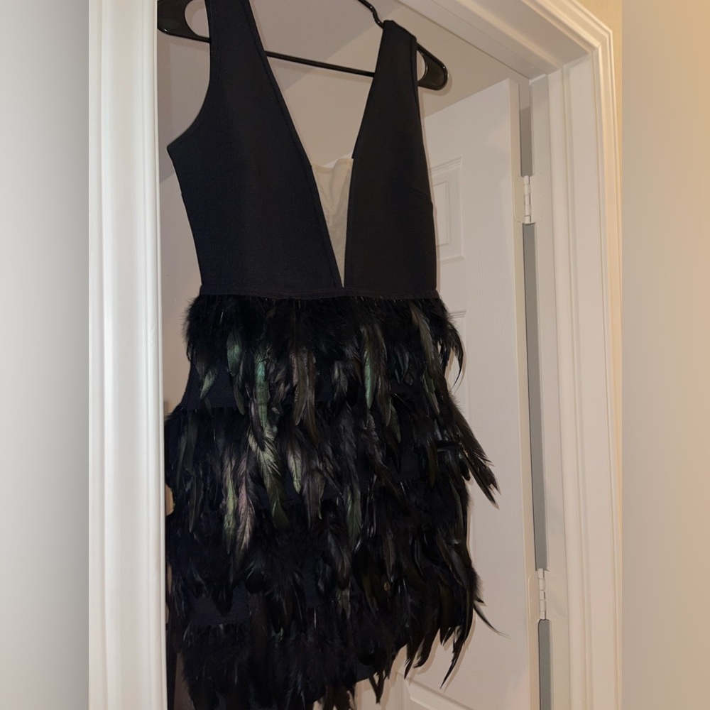 Feather cocktail dress